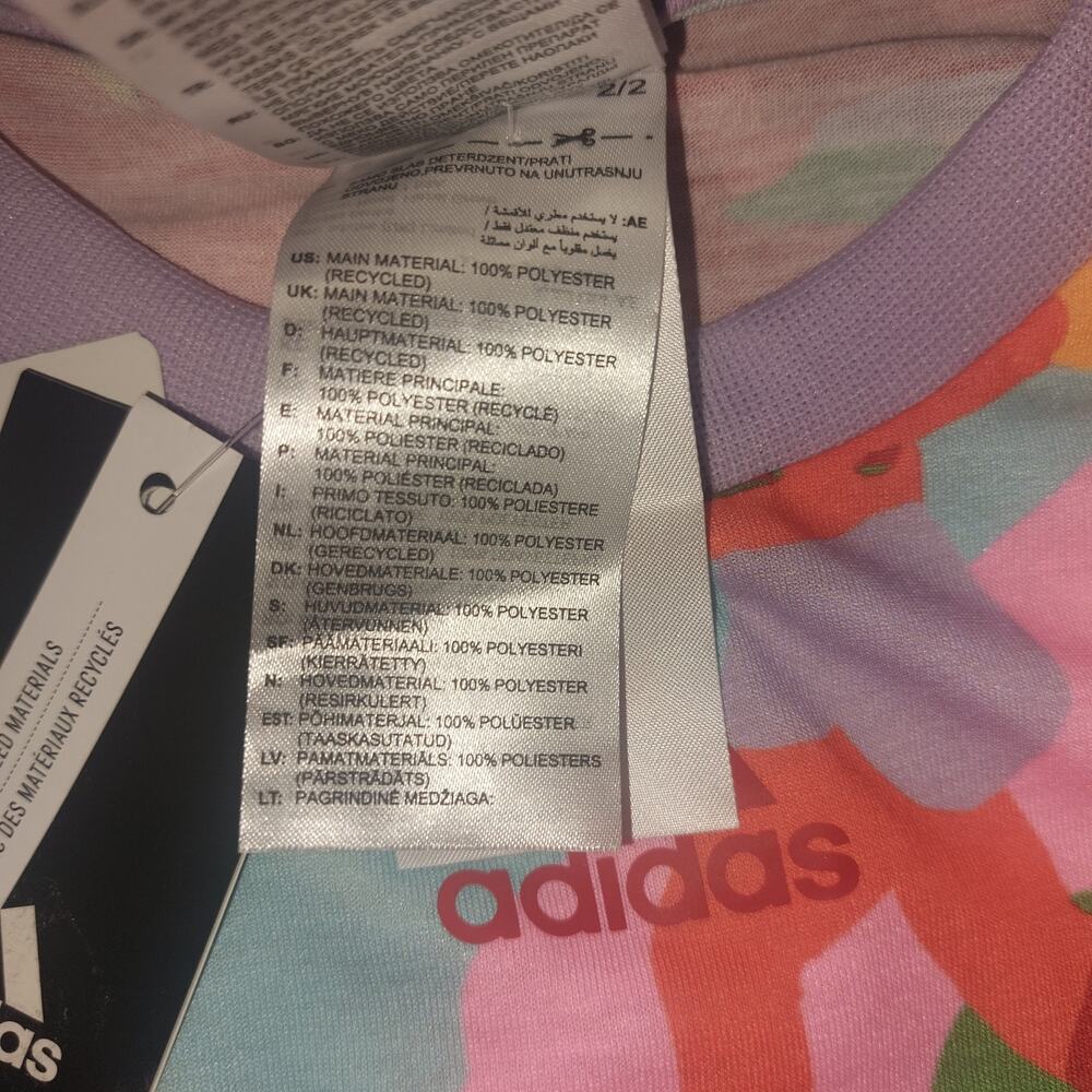 Adidas x Farm Rio Dress Training Midi Dress Gold/ Semi Solar red Love Island - Picture 10 of 14
